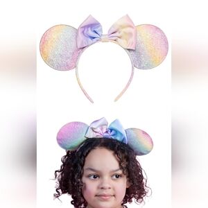 Disney Rainbow Glitter Minnie Mouse Ears Headband